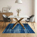 Blue Teal Distressed Vintage Area Rug