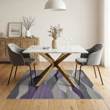 Purple Grey Layered Wave Abstract Area Rug