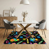 Multi-color and Patterns Vibrant Crayon Scribble Kids Area Rug