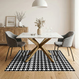 Geometric Modern Black and White Black White Geometric Area Rug
