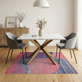 Vibrant Pink and Indigo Geometric Modern Rug