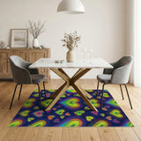 Multi-color and Patterns Vibrant Rainbow Hearts Kids Area Rug