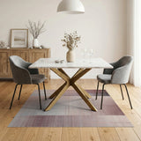 Distressed Pink Grid Area Rug
