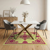 Ornate Yellow Persian Floral Area Rug