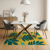 Sunny Yellow Monstera Leaf Area Rug