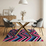 Vibrant Multi-Color Zigzag Chevron Area Rug