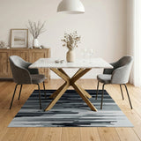 Abstract Grayscale Cityscape Area Rug