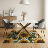 Golden Sunflower Vines Area Rug