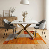 Bold Orange Geometric Abstract Area Rug