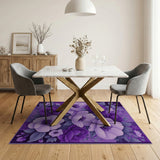 Purple Purple Anemone Floral Area Rug