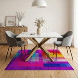 Vibrant Geometric Color Block Area Rug