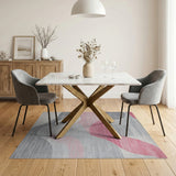 Abstract Pink Wave Grey Area Rug