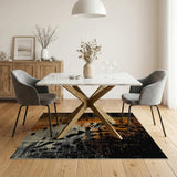 Distressed Orange Tiger Print Area Rug
