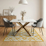 Golden Arabesque Lattice Area Rug