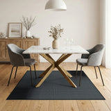 Modern Black White Halftone Geometric Rug