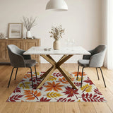 Autumn Leaves Multi-Color Pattern Area Rug