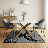 Winged Skulls Tribal Area Rug