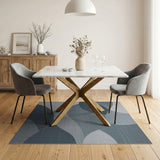 Abstract Overlapping Blue Teal Area Rug