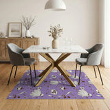 Purple Halloween Ghosts Pumpkins Pattern Rug