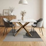 Modern Geometric Overlap Neutral Area Rug