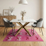 Adorable Pink Bow Area Rug
