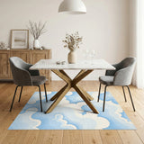 Blue Coastal Wave Washable Area Rug