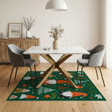 Festive Green Gnome Christmas Area Rug