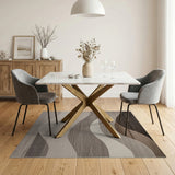 Modern Grey Wave Abstract Area Rug