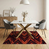 Bold Red Geometric Arrow Area Rug