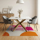 Vibrant Geometric Multi-Color Multi-color and Patterns Area Rug