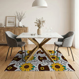 Sunflower Pilgrim Hat Harvest Pattern Rug