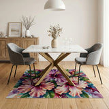Vibrant Hibiscus Watercolor Area Rug