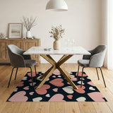 Playful Pink Hearts Scatter Rug on Black