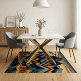 Geometric Jagged Peaks and Towers Rug