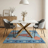 Lobster Coral Reef Coastal Area Rug
