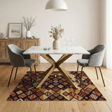 Terracotta Desert Geometric Area Rug