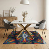Vibrant Rainbow Mountain Burst Area Rug