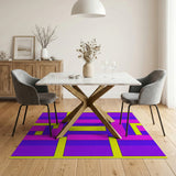 Vibrant Geometric Rug in Purple Pink Yellow Blue