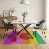 Rainbow Pixel Heart Area Rug
