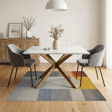 Multi-color and Patterns Vibrant Geometric Arch Multi-Color Area Rug