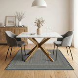 Black White Traditional Persian No. 3 Area Rug
