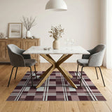 Maroon Pink Plaid Geometric Area Rug