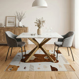 Brown and Tan Adorable Brown Bear Kids Area Rug