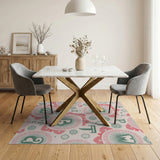 Whimsical Alphabet Floral Area Rug