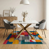 Vibrant Geometric Multi-Color No. 16 Area Rug