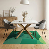 Vibrant Green Overlapping Circles Area Rug