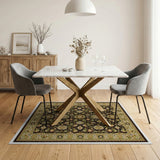 Green Floral Traditional Persian Area Rug