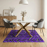 Vibrant Purple Zigzag Geometric Area Rug