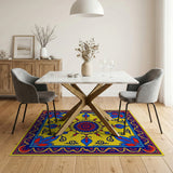 Multi-color and Patterns Vibrant Yellow Persian Medallion Area Rug