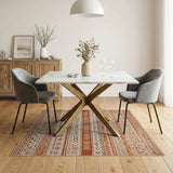 Southwestern Orange Geometric Southwestern Area Rug